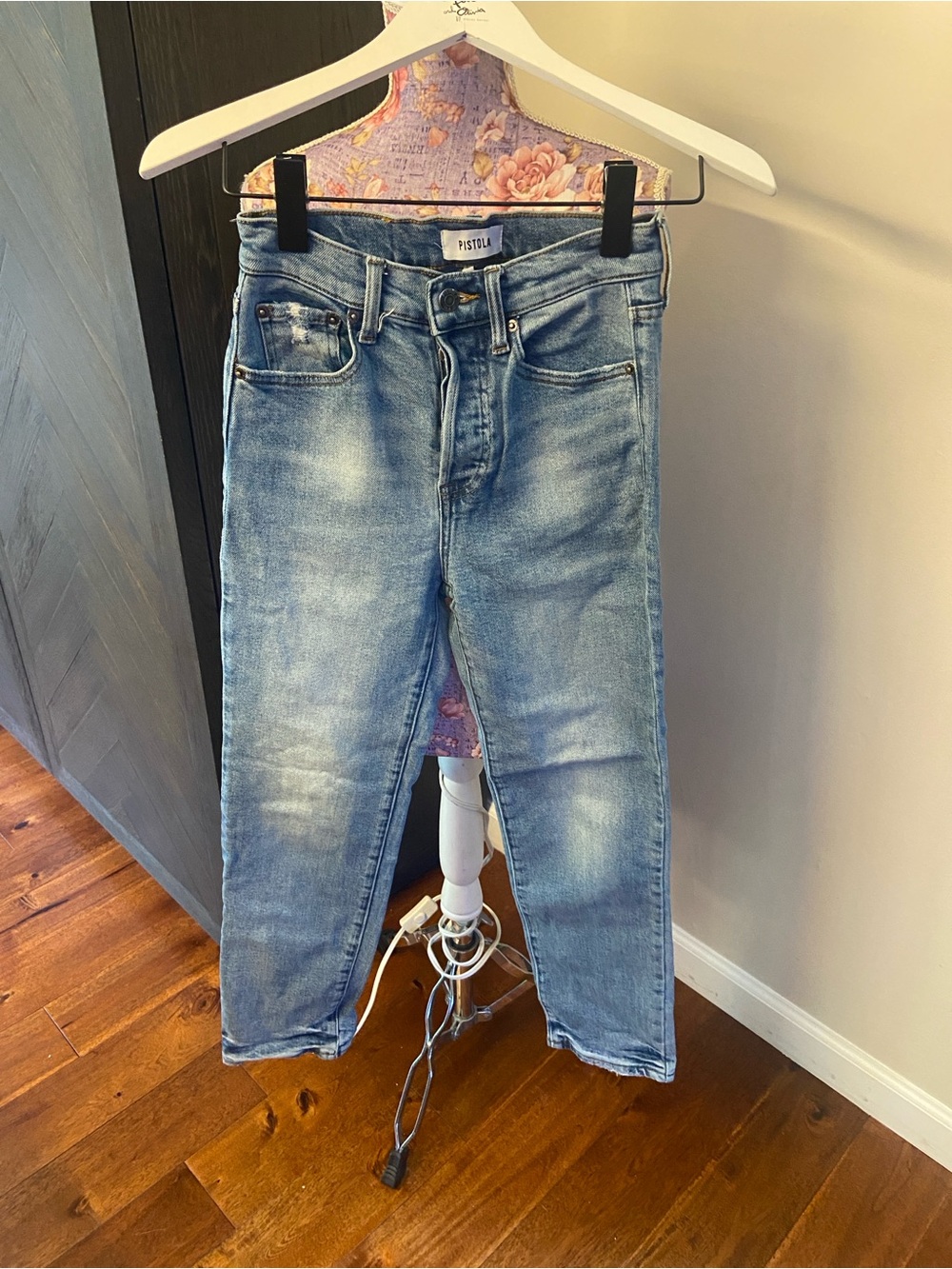 Pistola high rise straight ankle jeans 25